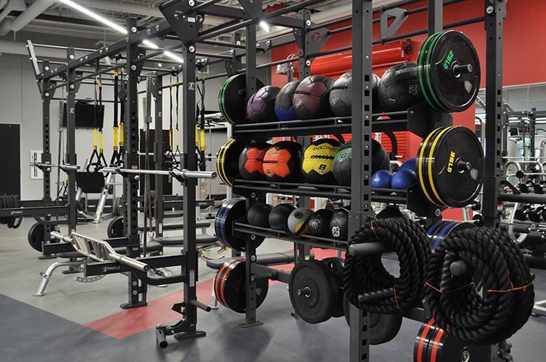 The weight room in Adena Hall