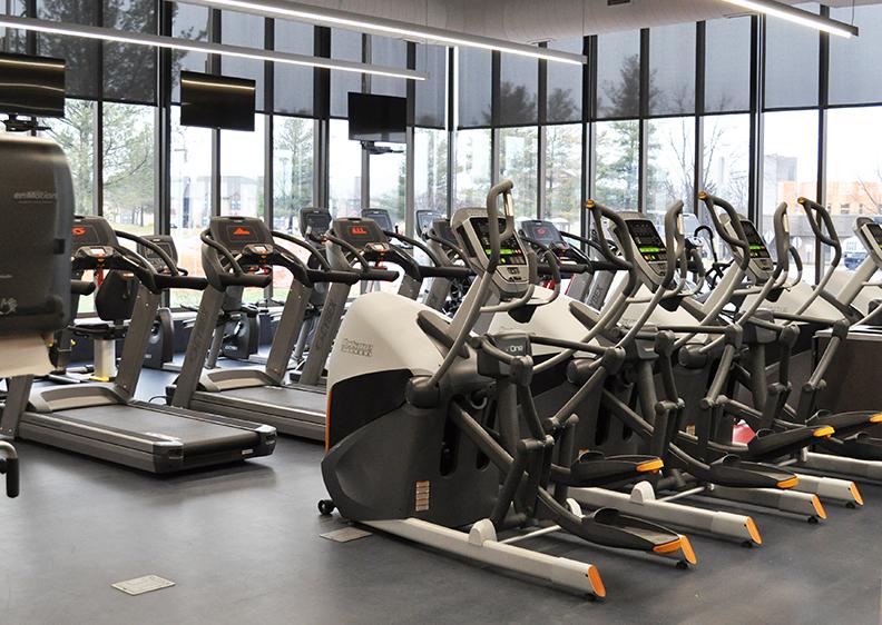 Cardio exercise machines in Adena hall