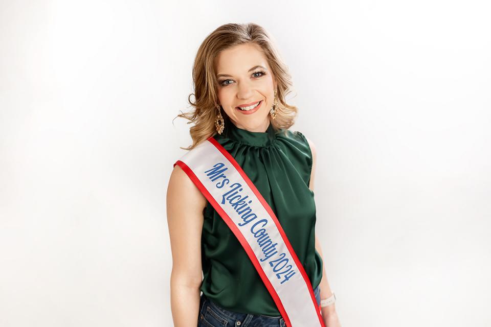 Portrait of Caitlin Bain wearing Mrs. Licking County 2024 sash. 
