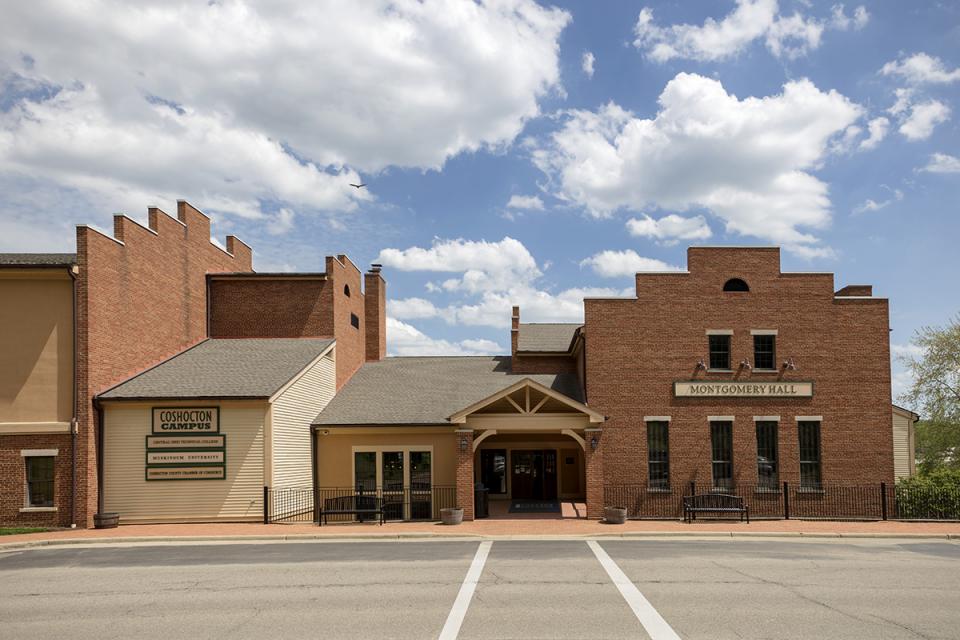 The front of  Montgomery Hall in Coshocton.