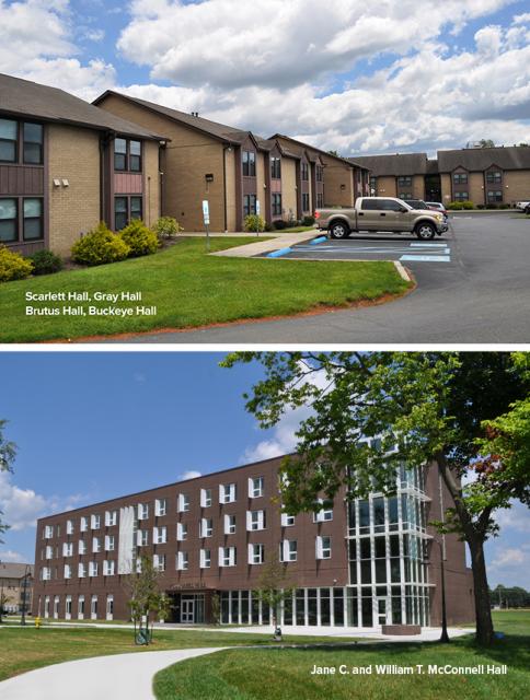 Pictures of residence halls at the Newark campus