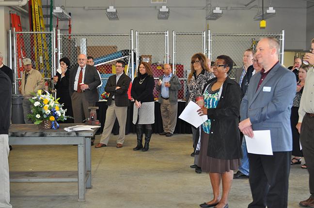 People attending the open house
