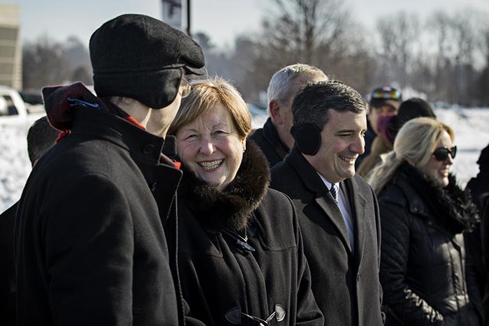 People at the groundbreaking ceremony