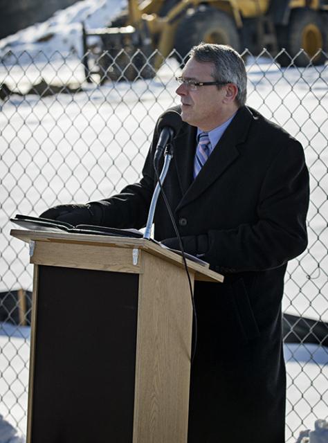 Man speaking at the groundbreaking ceremony