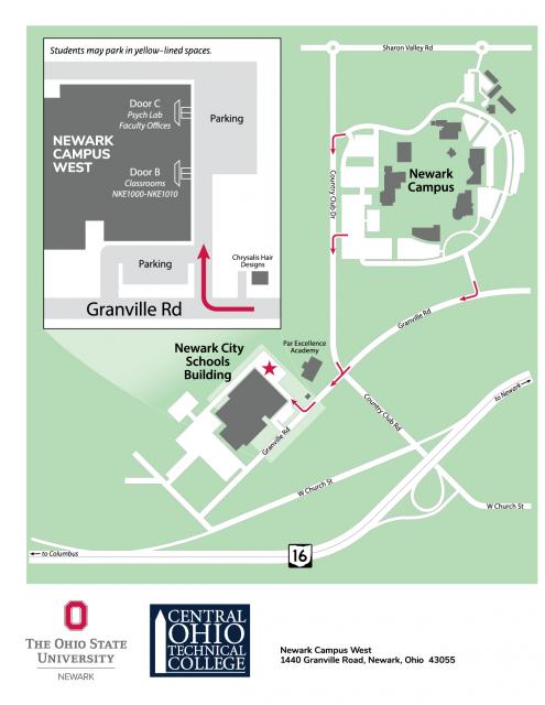 Map of Newark Campus West. 