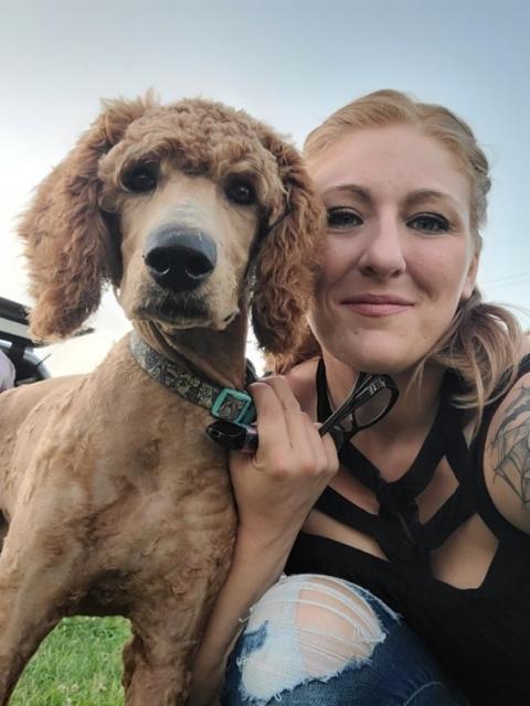 Nicole Wells and her dog.