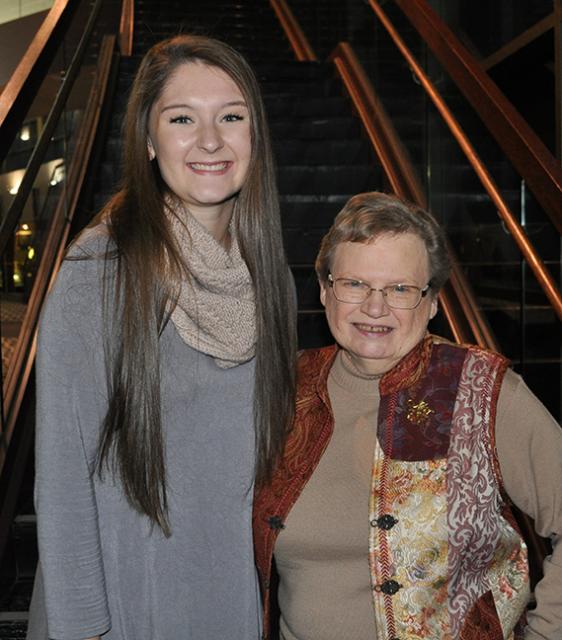 A Student and her grandmother at the scholarship breakfast