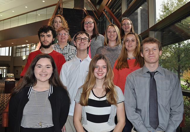 A group of students at the scholarship breakfast