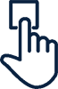 An icon of a hand with a finger pressing a button.
