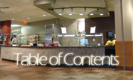 Picture of the "Table of Contents" dining facility