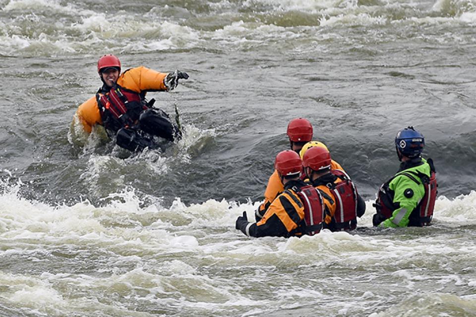 Picture of a water rescue