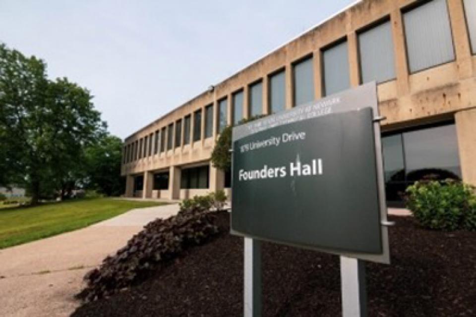 The exterior of Founders Hall.