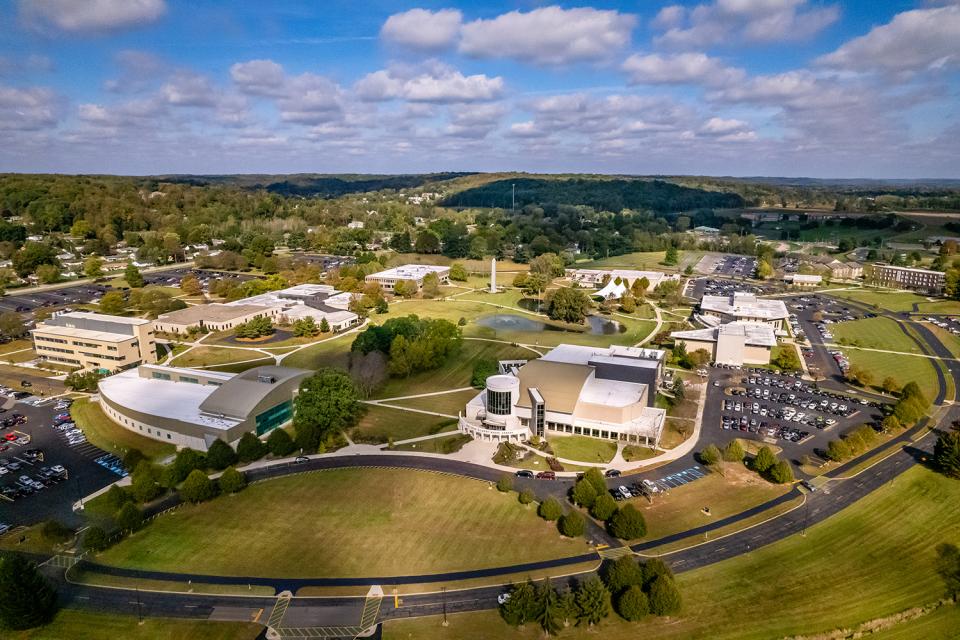 An aerial view of the Newark campus.