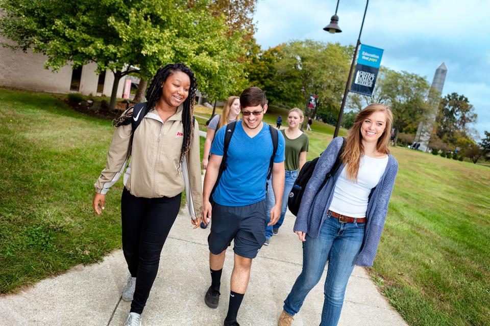 Students walking