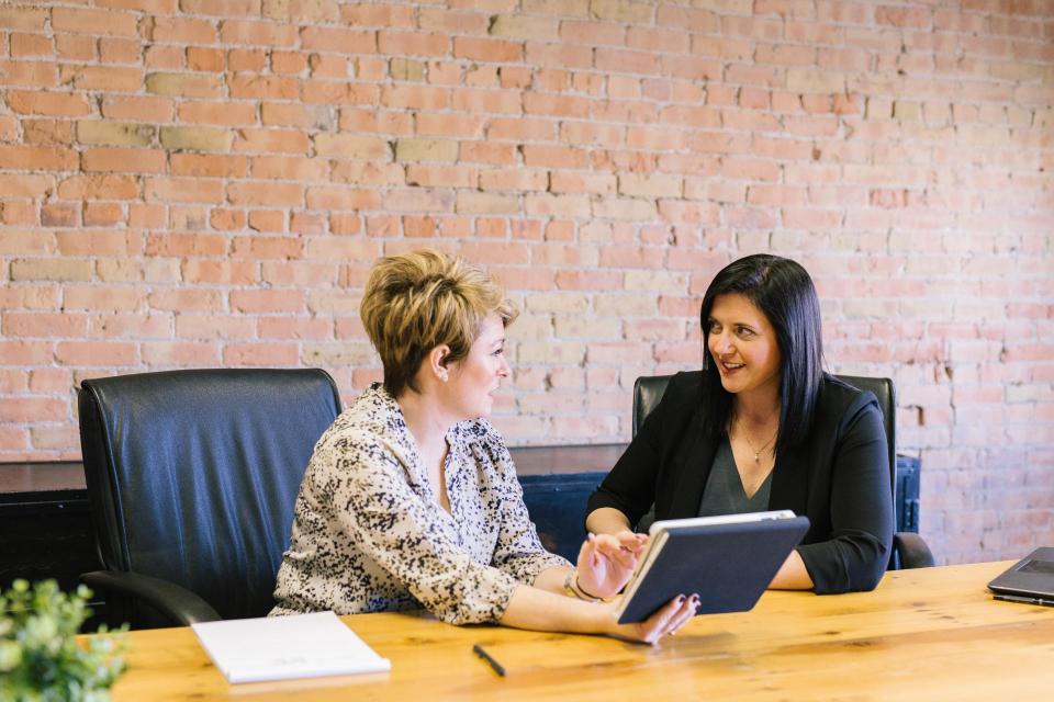 two women having a meeting