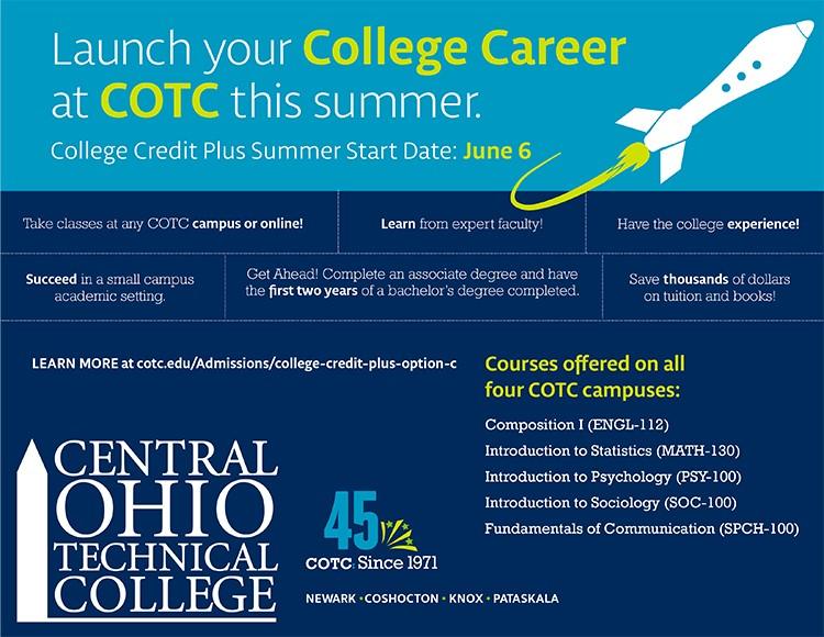 Flyer for College Credit Plus Summer classes